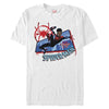 Men's Marvel Spider-Man: Into the Spider-Verse Miles Kick Above City  Adult T-Shirt