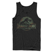 Men's Jurassic Park Dark Camo Logo  Adult Tank Top