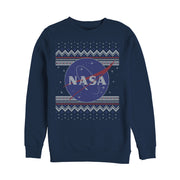 Men's NASA Ugly Christmas Logo Print  Adult Sweatshirt