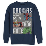 Men's Marvel Dad You Are as Amazing as Spider-Man Mighty as Thor Incredible as the Hulk  Adult Sweatshirt