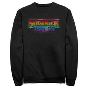 Men's Stranger Things Sparkling Rainbow Logo  Adult Sweatshirt