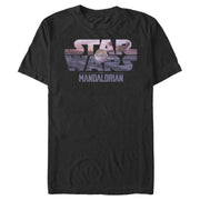 Men's Star Wars: The Mandalorian The Child Sunset Logo  Adult T-Shirt