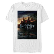 Men's Harry Potter Deathly Hallows Hogwarts Poster  Adult T-Shirt