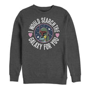 Men's Star Wars Valentine Boba Fett Search the Galaxy  Adult Sweatshirt