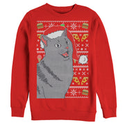 Women's Lost Gods Ugly Christmas Food Cat  Adult Sweatshirt