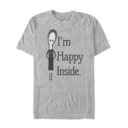 Men's Addams Family Wednesday Happy Inside  Adult T-Shirt