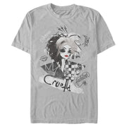 Men's Cruella Fashion Sketch  Adult T-Shirt