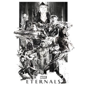 Men's Marvel Eternals Greyscale Poster  Adult Long Sleeve Shirt