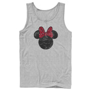 Men's Mickey & Friends Minnie Mouse Distressed Leopard Bow  Adult Tank Top