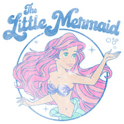 Men's The Little Mermaid Distressed Title and Ariel  Adult Baseball Tee