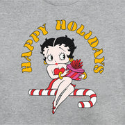 Men's Betty Boop Happy Holidays Candy Cane  Adult Sweatshirt