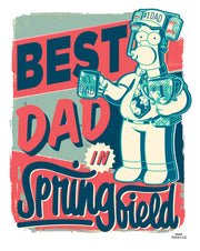 Men's The Simpsons Father's Day Homer Simpson Best Dad in Springfield  Adult T-Shirt