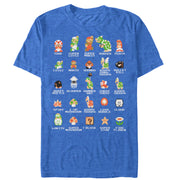 Men's Nintendo Super Mario Bros Character Guide  Adult T-Shirt