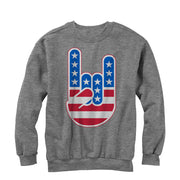 Men's Lost Gods Rock On American Flag  Adult Sweatshirt