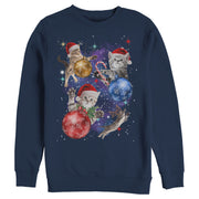 Men's Lost Gods Xmas Cats in Space  Adult Sweatshirt