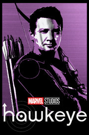 Men's Marvel Hawkeye Purple Portrait  Adult T-Shirt