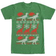 Men's Lost Gods Ugly Christmas Dinosaur Print  Adult T-Shirt