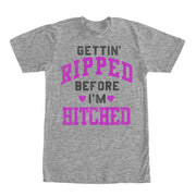 Women's CHIN UP Gettin Ripped Before I'm Hitched  Adult Boyfriend Tee