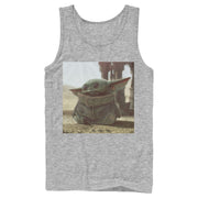 Men's Star Wars: The Mandalorian The Child Square Frame  Adult Tank Top