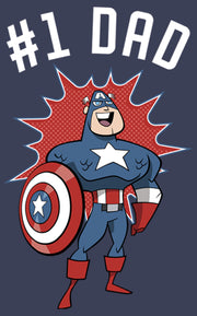 Men's Marvel #1 Dad Cartoon Captain America  Adult Tank Top