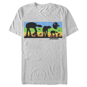 Men's Star Wars AT-AT Death Star Rainbow Silhouette  Adult T-Shirt