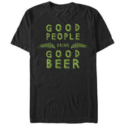 Men's Lost Gods Good People Drink Good Beer  Adult T-Shirt