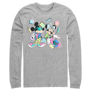 Men's Mickey & Friends 80s Minnie and Micky Mouse  Adult Long Sleeve Shirt