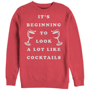 Women's CHIN UP Christmas Cocktails  Adult Sweatshirt