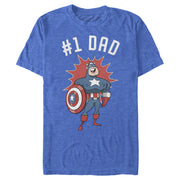 Men's Marvel #1 Dad Cartoon Captain America  Adult T-Shirt