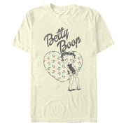 Men's Betty Boop Distressed Cherry Heart  Adult T-Shirt