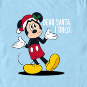 Men's Mickey & Friends Dear Santa I Tried  Adult T-Shirt