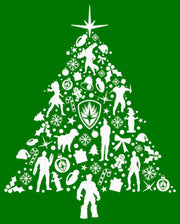 Men's Guardians of the Galaxy Holiday Special Silhouettes Christmas Tree  Adult T-Shirt