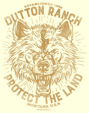 Men's Yellowstone Protect The Land Angry Wolf Dutton Ranch  Adult T-Shirt