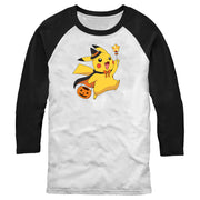 Men's Pokemon Halloween Pikachu Wizard  Adult Baseball Tee