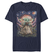 Men's Star Wars: The Mandalorian The Child Starry Night  Adult T-Shirt