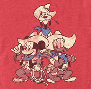 Men's Mickey & Friends Distressed Cowboy Crew  Adult T-Shirt