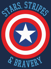 Men's Marvel Avengers Captain America Stars Stripes & Bravery  Adult T-Shirt