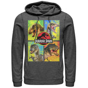 Men's Jurassic Park T. Rex and Velociraptor  Adult Pull Over Hoodie