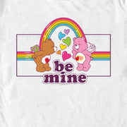 Men's Care Bears Valentine's Day Tenderheart Bear and Love-a-Lot Bear Be Mine Rainbow  Adult T-Shirt