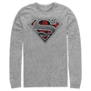 Men's Superman Logo Grunge  Adult Long Sleeve Shirt