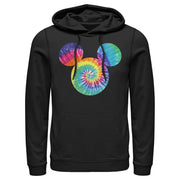 Men's Mickey & Friends Rainbow Tie-Dye Mickey Mouse Logo  Adult Pull Over Hoodie