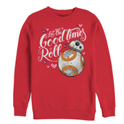 Men's Star Wars The Force Awakens Valentine BB-8 Good Times Roll  Adult Sweatshirt