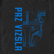 Men's Star Wars: The Mandalorian Paz Vizsla Blue Helmet  Adult T-Shirt