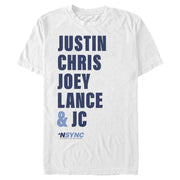 Men's NSYNC Band Name Stack  Adult T-Shirt