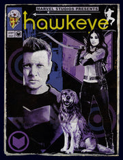 Men's Marvel Hawkeye Bishop and Lucky the Pizza Dog Comic Cover  Adult T-Shirt