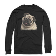 Men's Lost Gods Pug Nerd  Adult Long Sleeve Shirt