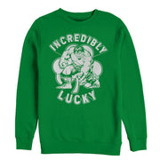 Men's Marvel St. Patrick's Day Hulk Incredibly Lucky Clover  Adult Sweatshirt