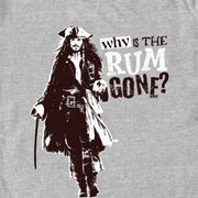 Men's Pirates of the Caribbean: Dead Man's Chest Jack Sparrow Why is the Rum Gone  Adult T-Shirt