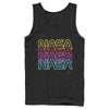 Men's NASA Neon Rainbow Repeat Text Logo  Adult Tank Top