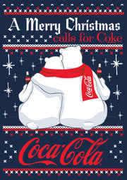 Men's Coca Cola Merry Christmas Polar Bear  Adult T-Shirt